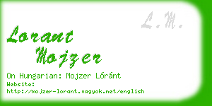lorant mojzer business card